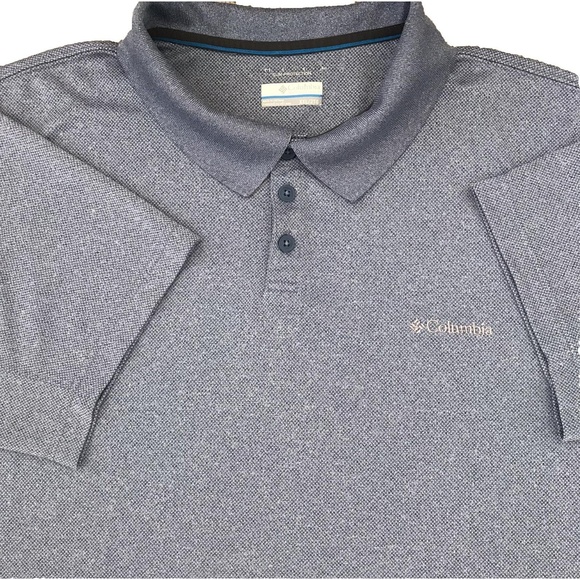 Columbia Polo Shirt Men's Size XXL Omni Shade Sun Protection Blue Golf Outdoor - Picture 1 of 15